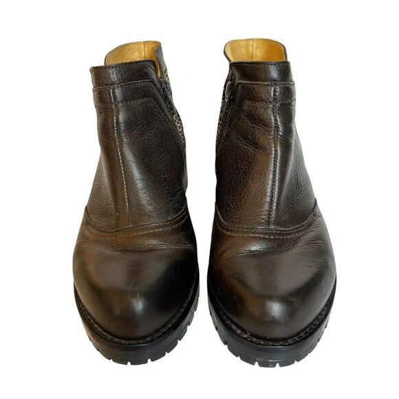 Brako Brown Leather Chunky Heel Ankle Boots - Picture 2 of 7